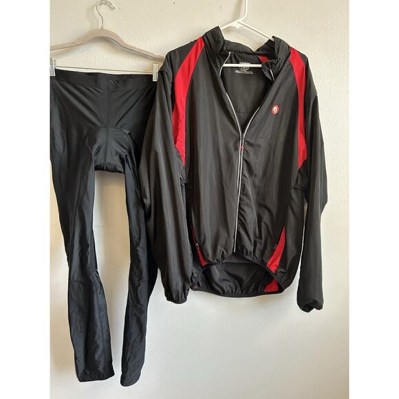 Qualidyne Men's Cycling Padded Pants And Matching Jacket Running Set LARGE - Picture 13 of 16